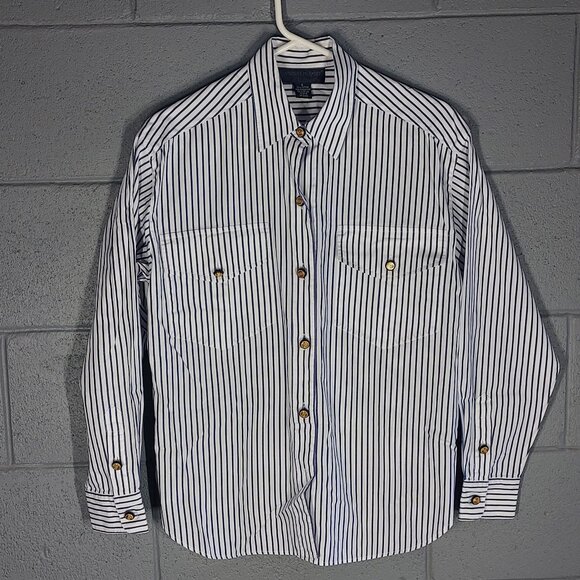 Classiques Du Sport Blue & White Stripe Oxford Men's Dress Shirt - Small - Picture 1 of 1